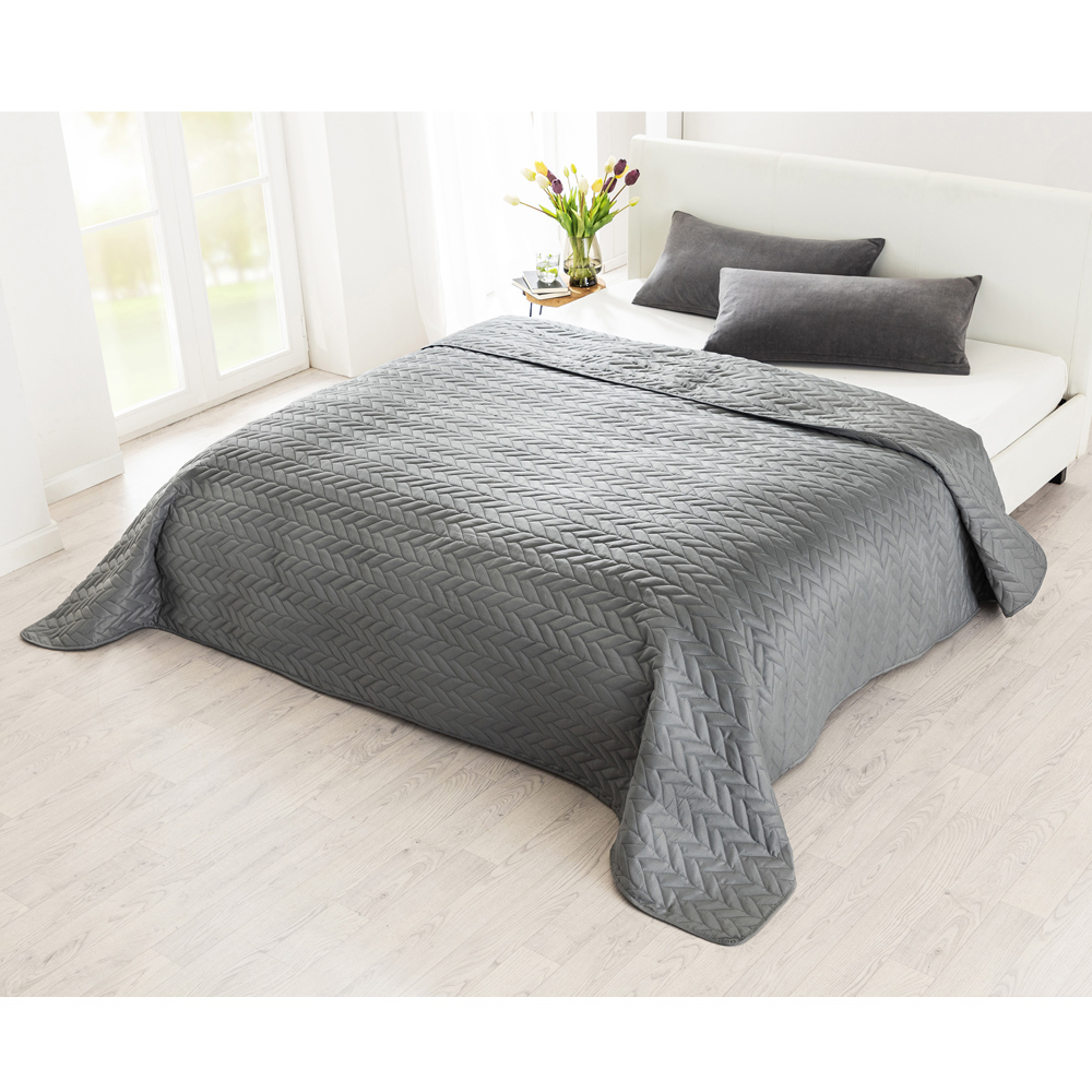 Bella Casa XXL-Allzweck-/Tagesdecke, ca. 220 x 240 cm - Grau