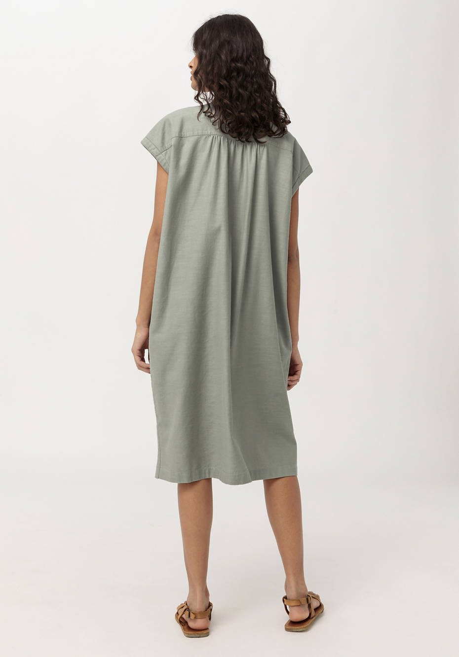 Kleid aus Bio-Baumwolle mit Leinen