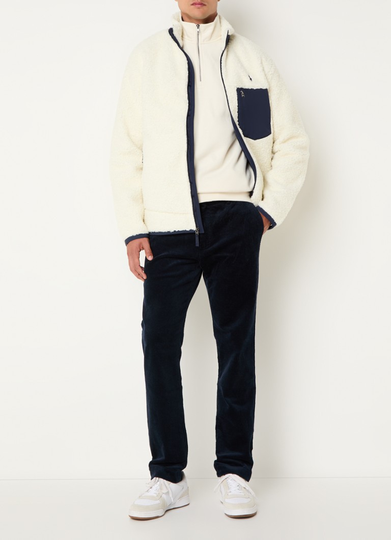 Jachetă Ralph Lauren din denim cu buzunare cu fermoar și logo brodat.