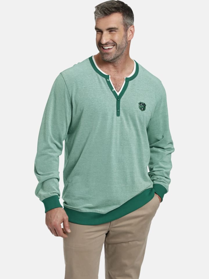 Charles Colby Sweatshirt EARL DARRAGH in grün melange günstig kaufen