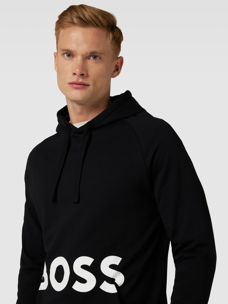 Hoodie mit Label-Print Modell 'Fashion' in schwarz