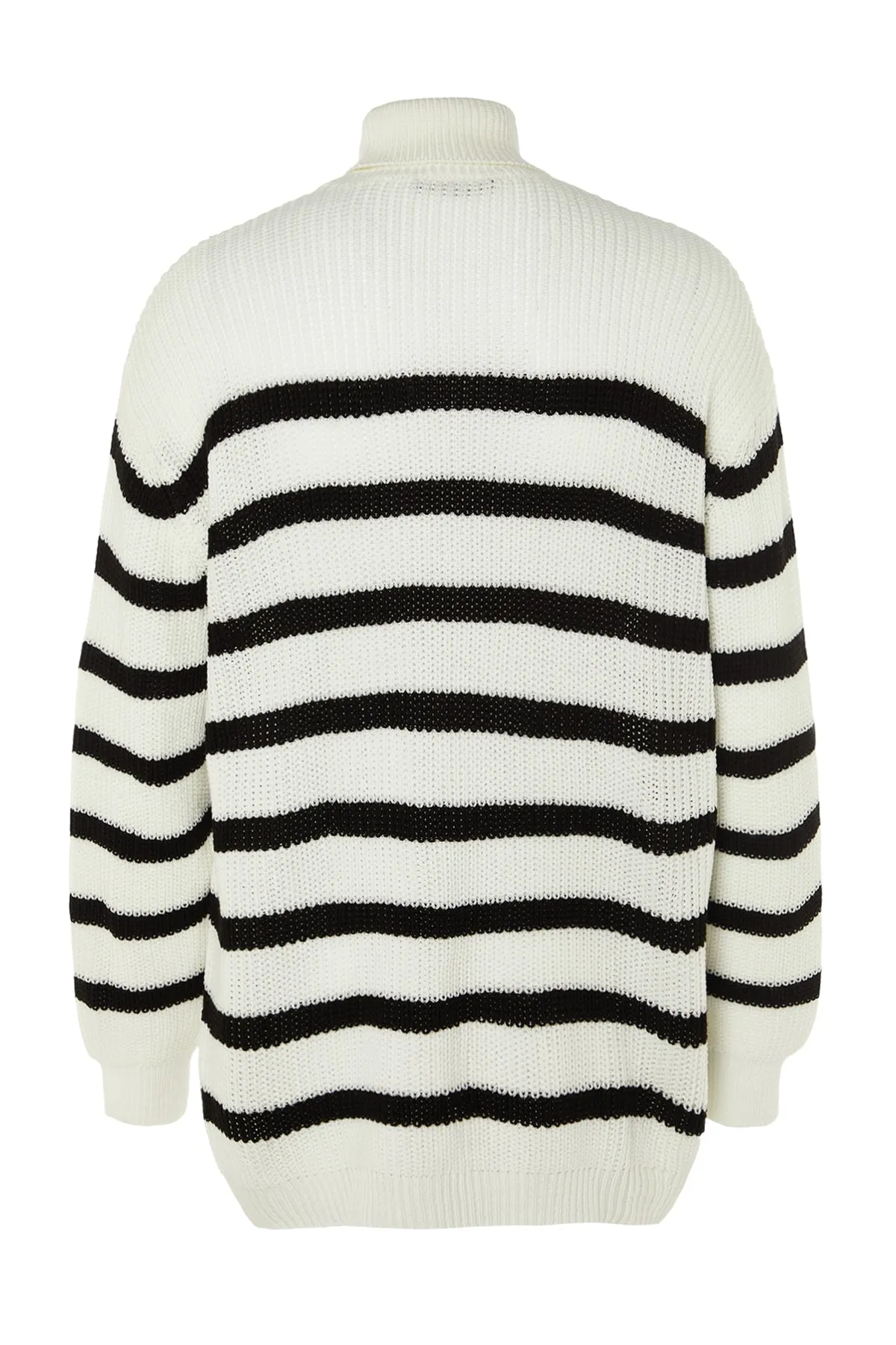 Trendyol Collection  Ecru Unisex Oversize Fit Wide Fit gestreifter Strickpullover TMNAW24KZ00017