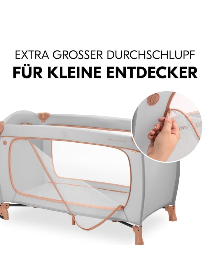 Hauck Reisebett Sleep N Play Go Plus (mit Rollen und seitlichem in grau günstig kaufen onesize