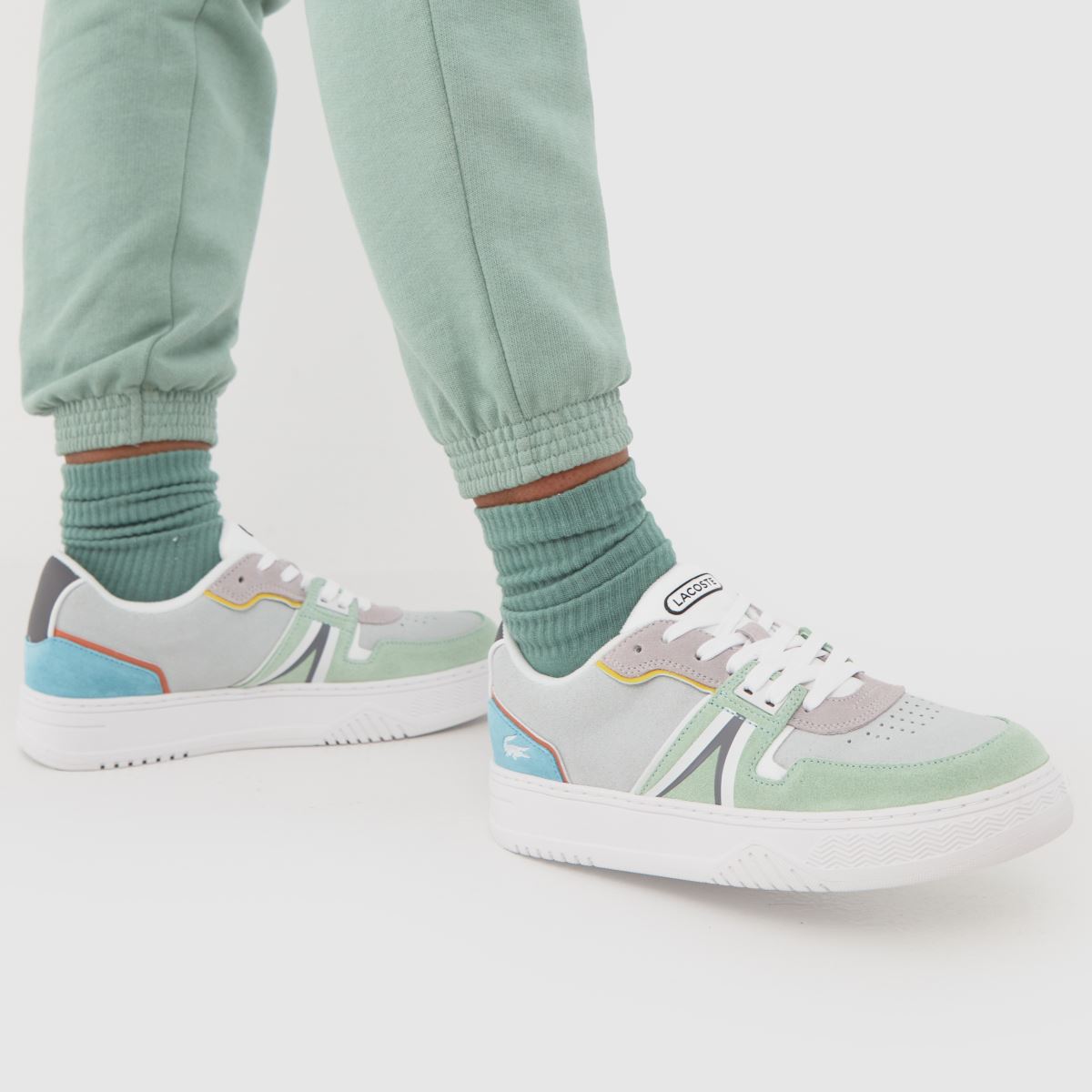 Tenisky Lacoste l001 v bílé a modré barvě