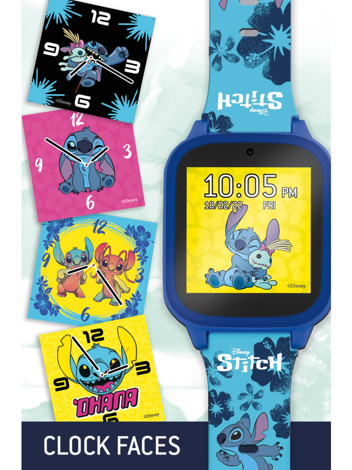 LISCIANI Disney Stitch Smartwatch Digitaluhr mit Kamera und Spielen in blau günstig kaufen onesize