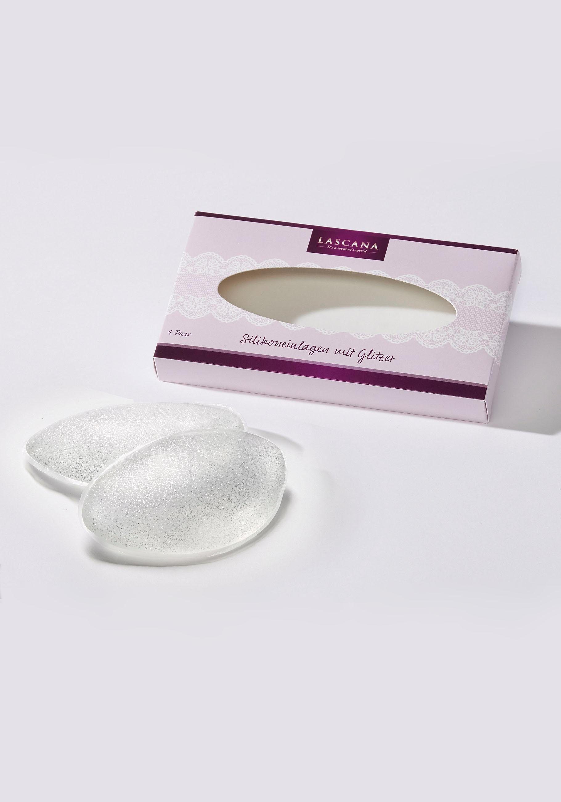 LASCANA BH-Einlagen, transparent mit leichtem Glitter