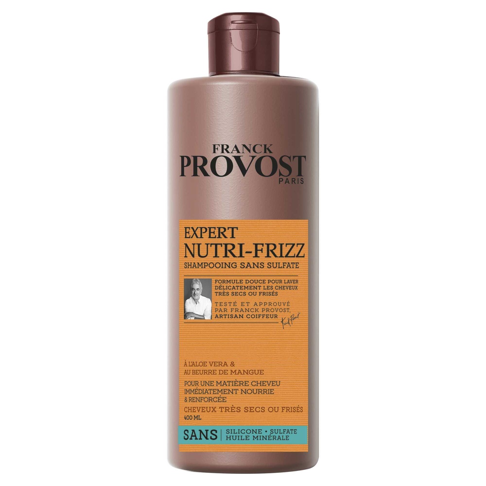 franck provost EXPERT NUTRI-FRIZZ Shampoing professionnel sans sulfate pour cheveux secs ou frisés