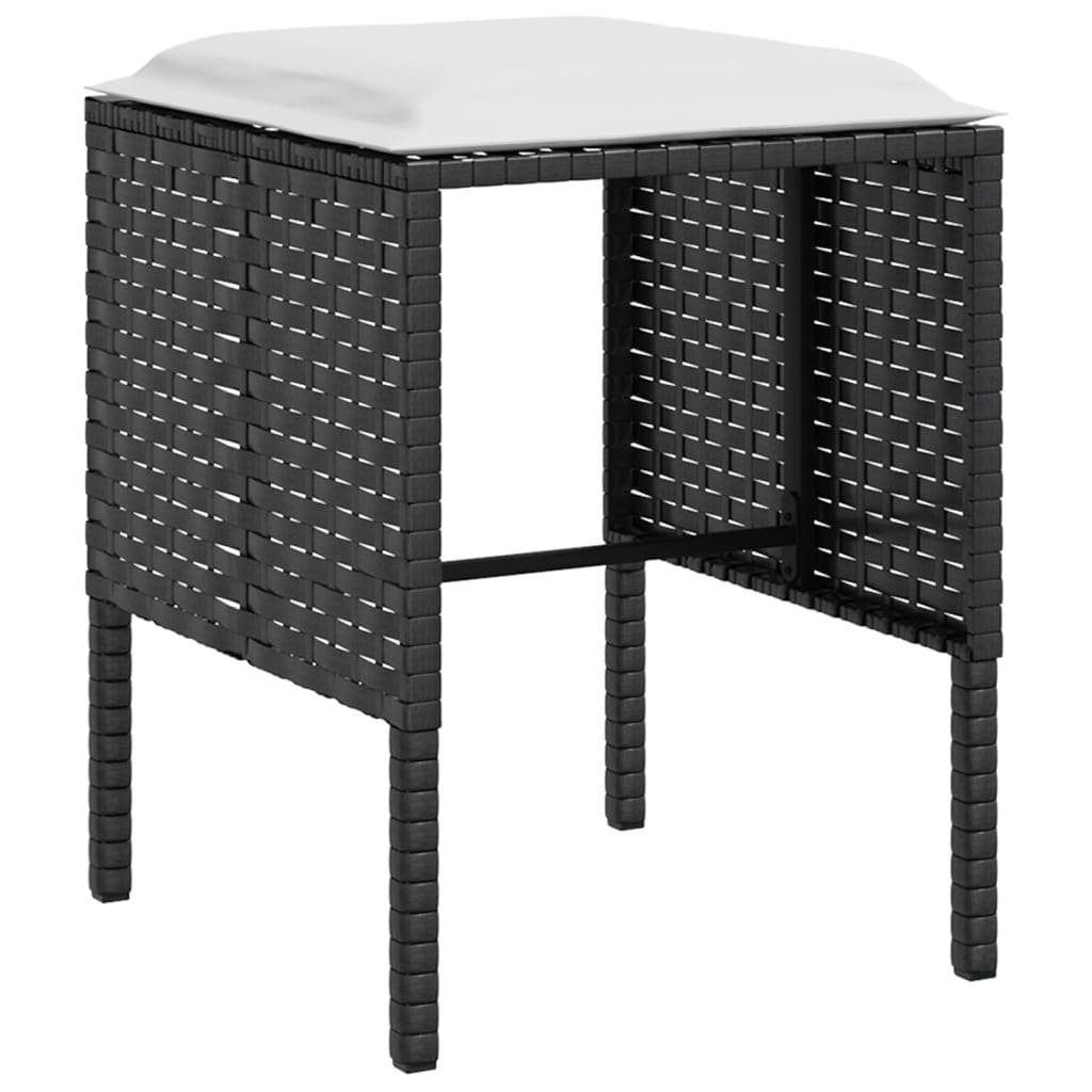 vidaXL Gartenlounge-Set 5-tlg. Sofagarnitur in L-Form mit Kissen Poly Rattan Schwarz, (5-tlg)