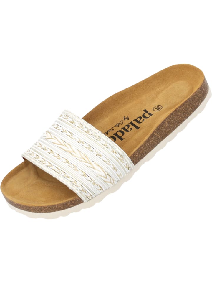 palado Pantoletten in bianco/oro (7cm) günstig kaufen