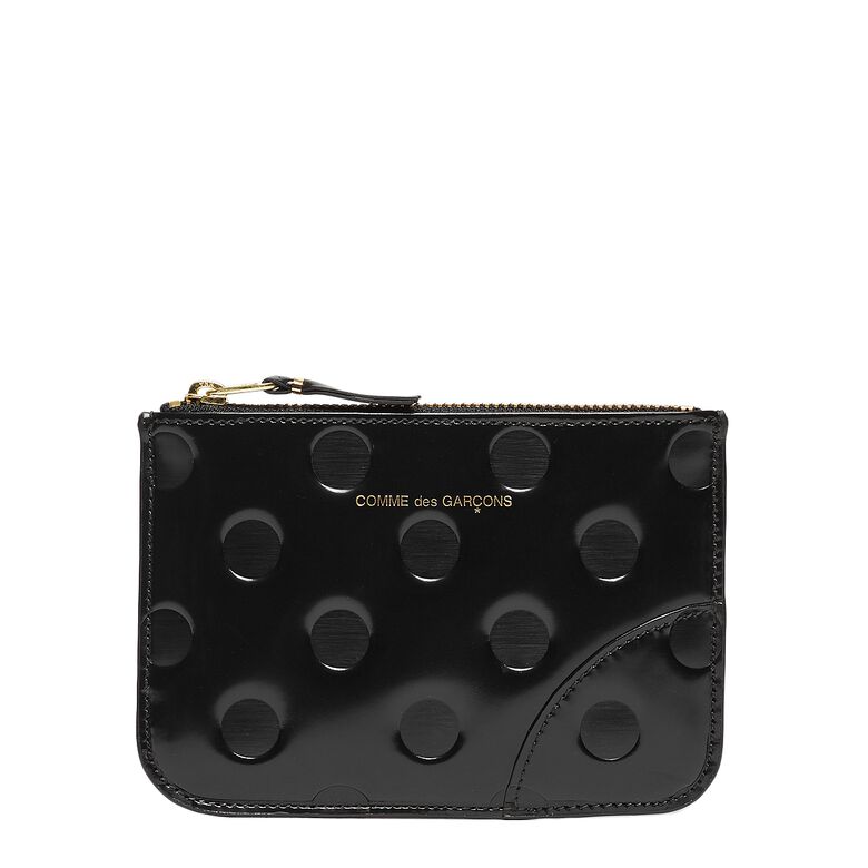 Comme des Garcons Wallet Dots Embossed Leather Line black