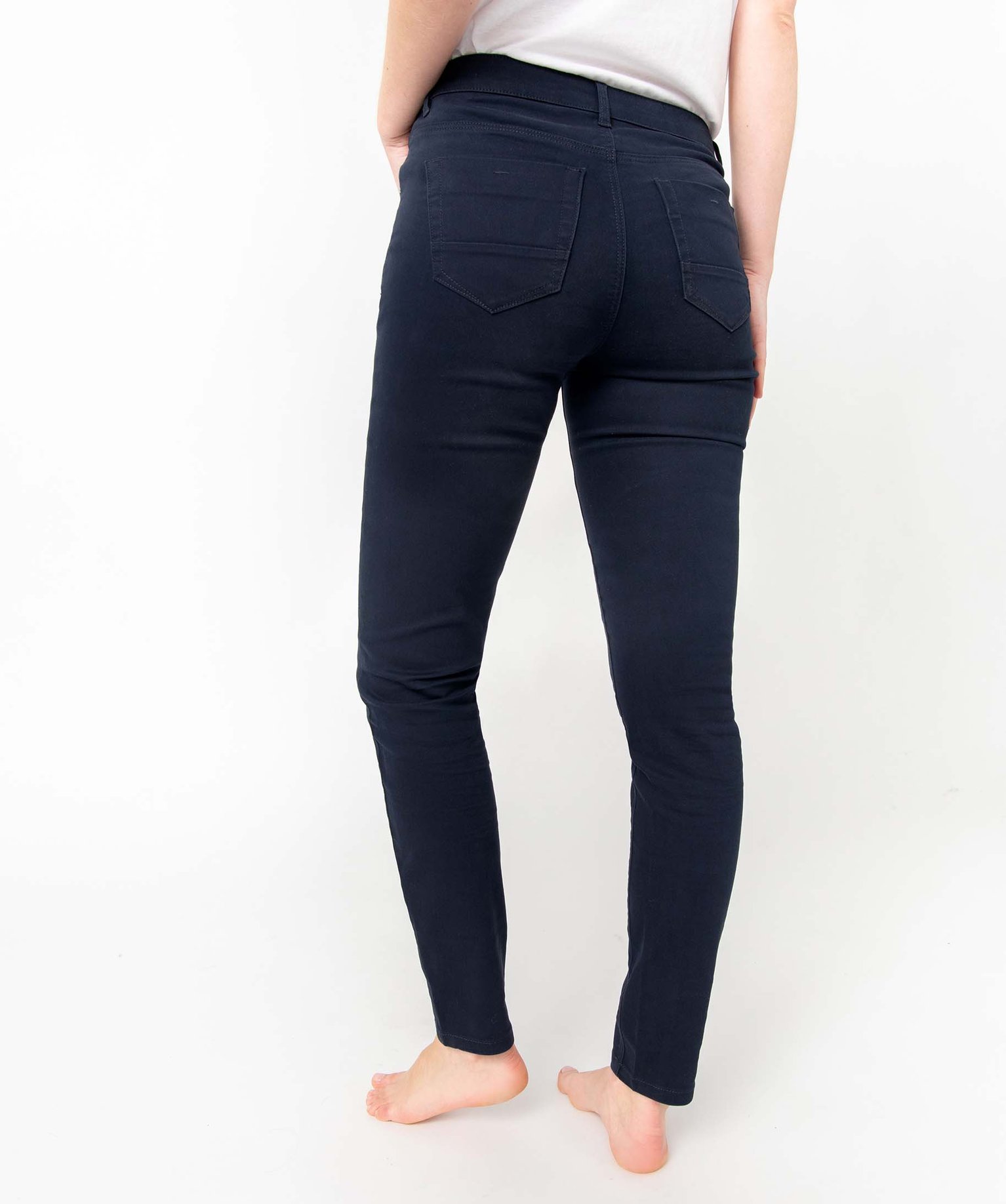 Pantalon femme coupe Slim taille normale marine | GEMO