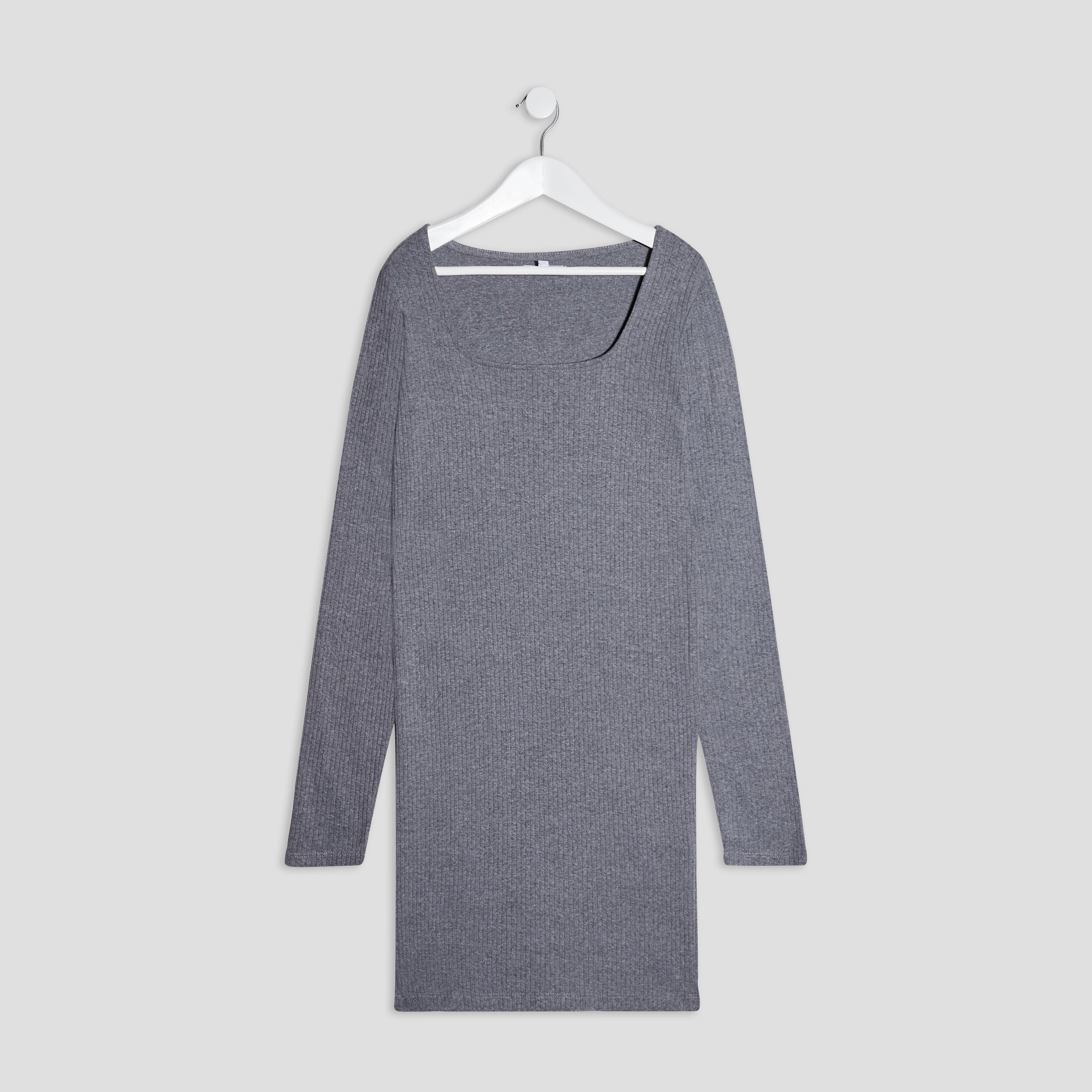 Robe droite à encolure carrée gris femme | La Halle