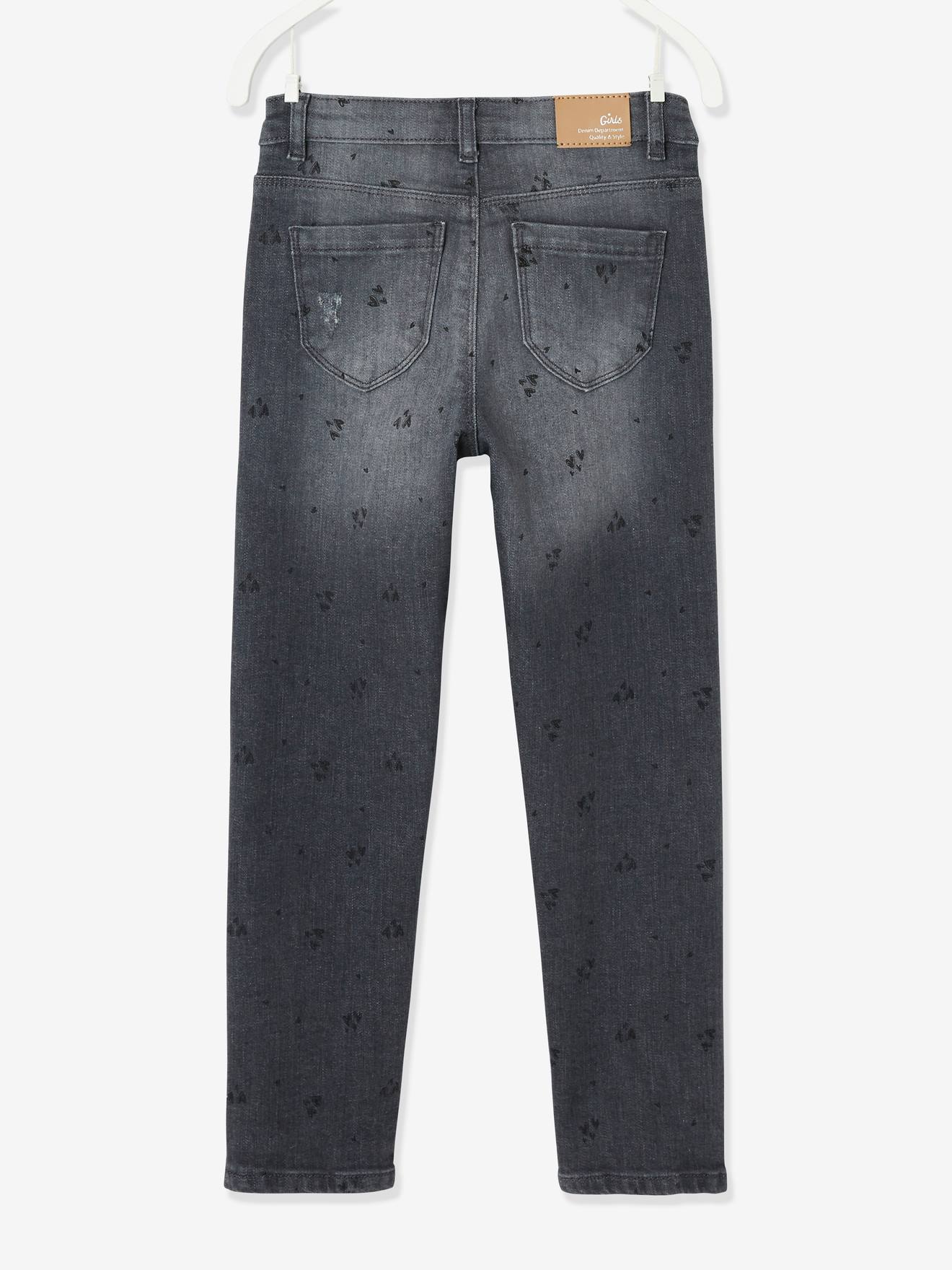 Vertbaudet Mädchen Jeans, gerades Bein Oeko-Tex - grau