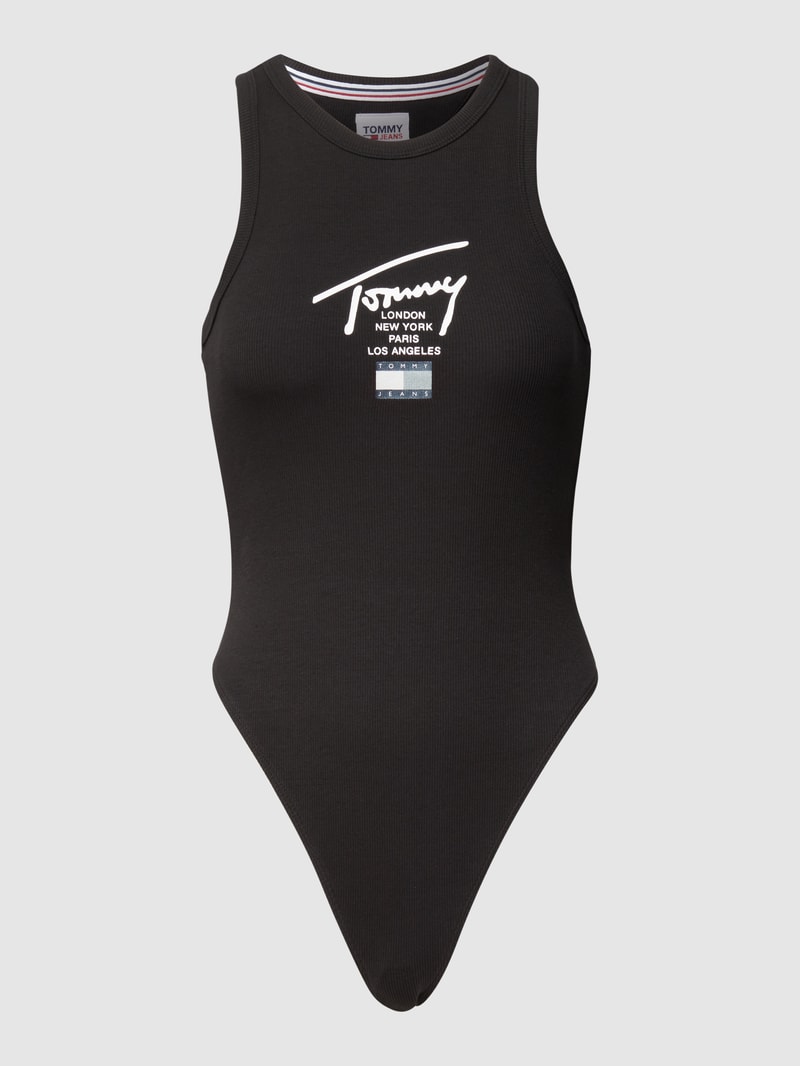 Body in Ripp-Optik in schwarz