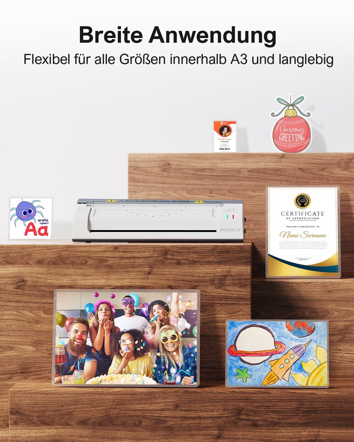 ABOX Laminiergerät Involly OL381C, ABS Funktion, Schneidemaschine und Eckenrunder