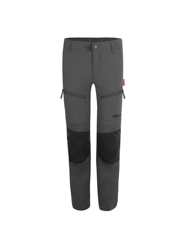 Trollkids Zipp-Off-Trekkinghose Slim Fit Nordfjord in dark grey günstig kaufen 116