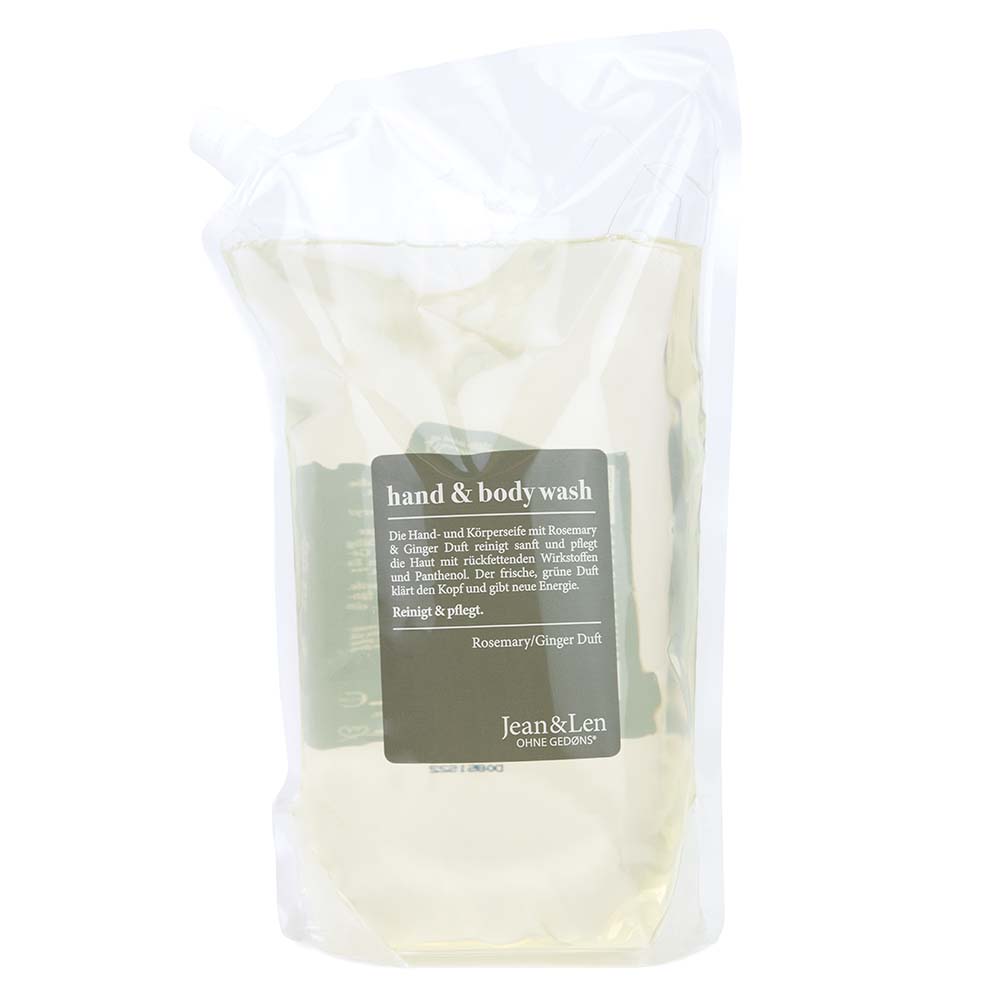 Jean & Len Hand & Bodywash Rosemary Ginger Nachfüllpackung 1500 ml