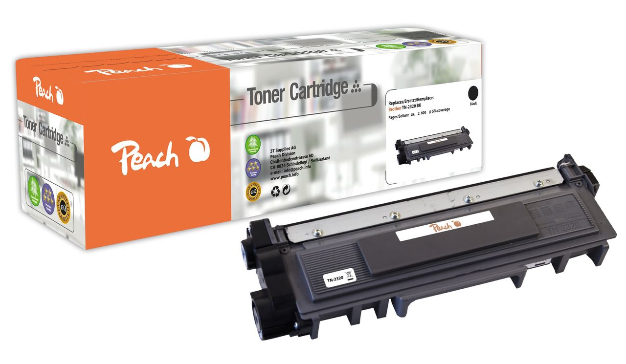 Peach Tonermodul schwarz ersetzt Brother TN-2320