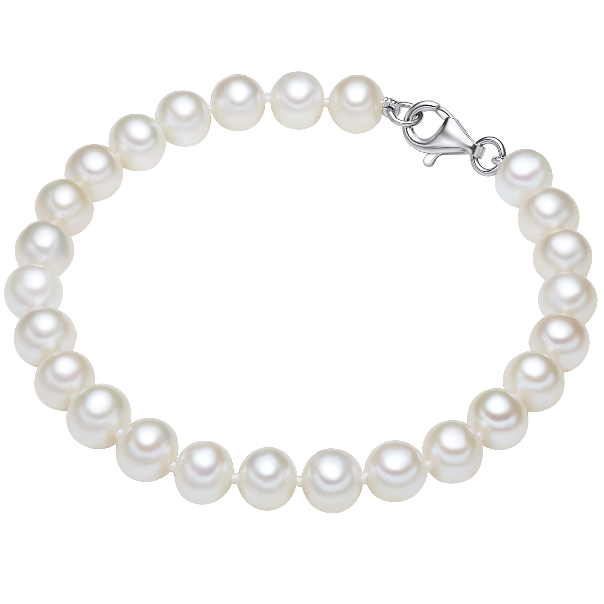 Perlen-Armband Sterling Silber Süßwasser-Zuchtperle in Silber
