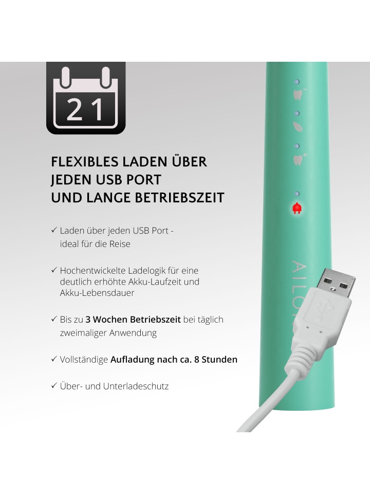 Ailoria PRO SMILE Schallzahnbürste USB in Mint günstig kaufen onesize