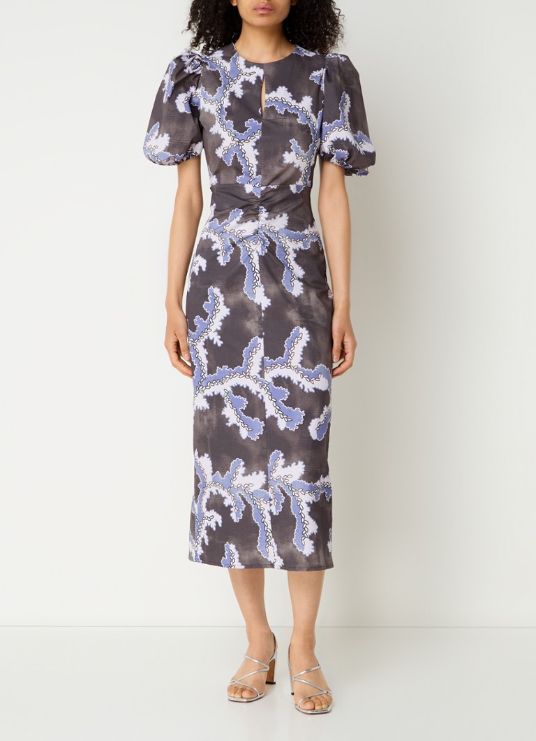 Laagam  Provence midi tuniekjurk met bloemenprint en rugdecolleté