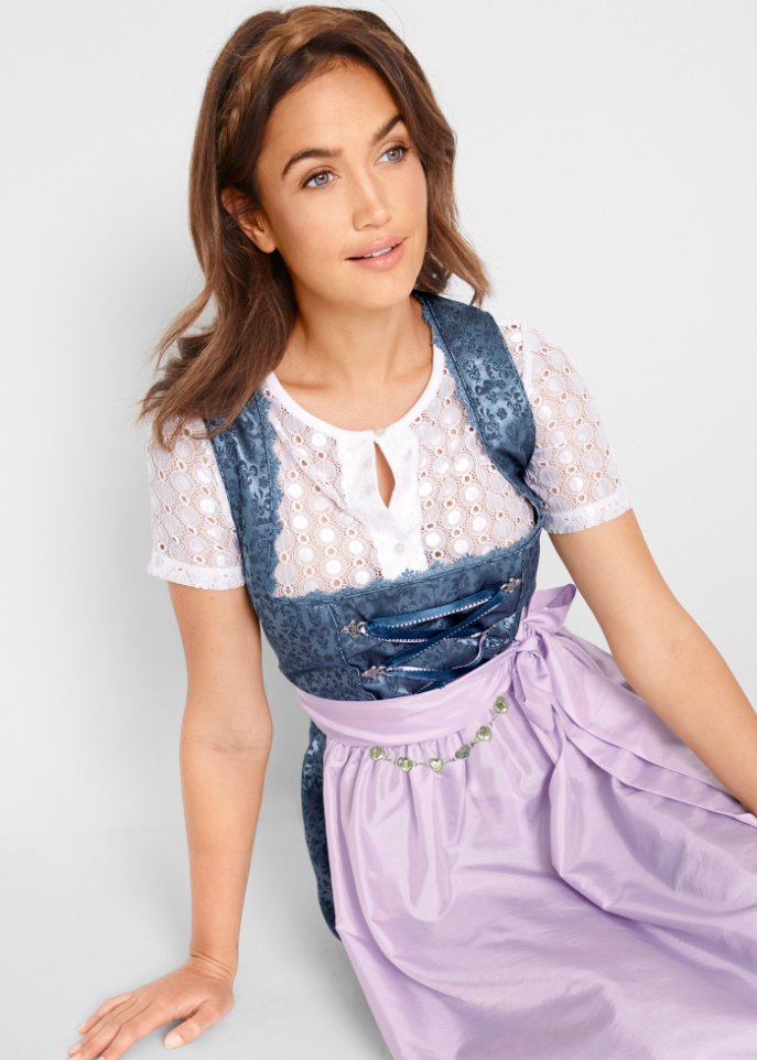 Dirndl mit Schürze in Midilänge (2-tlg. Set)