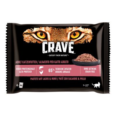 Sparpaket Crave Katze Nassfutter Pouch Multipack 88 x 85 g