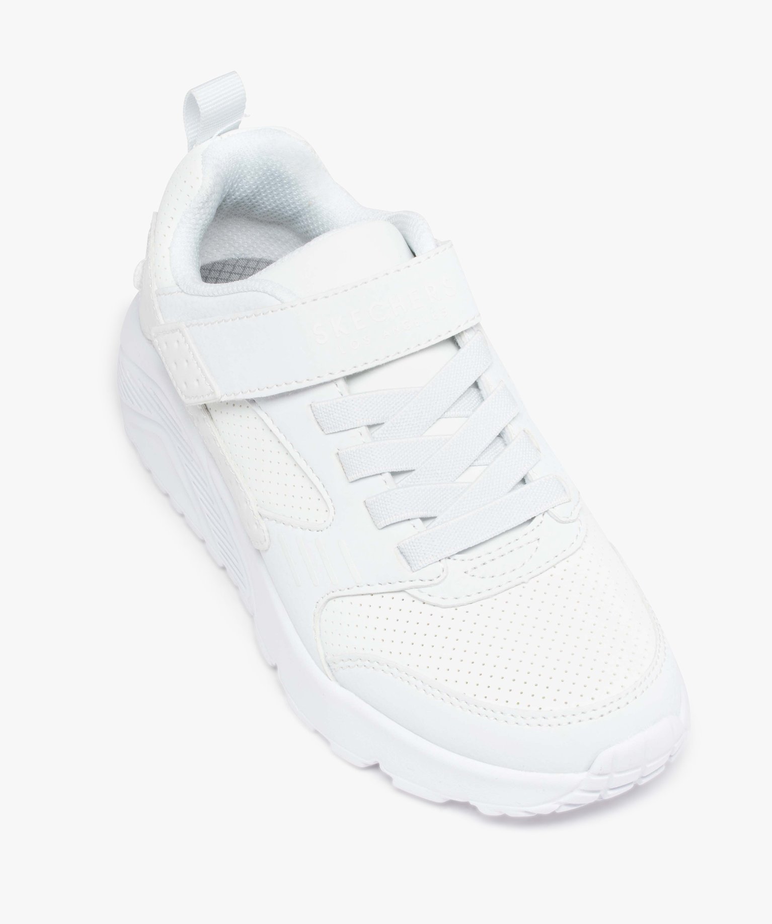 Baskets Garçon unies à lacets et scratch - Skechers blanc | GEMO