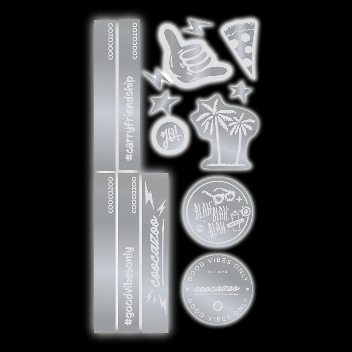 Stickerset Silver, reflektierend