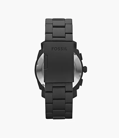 Fossil Herrenuhr Machine Edelstahl Schwarz