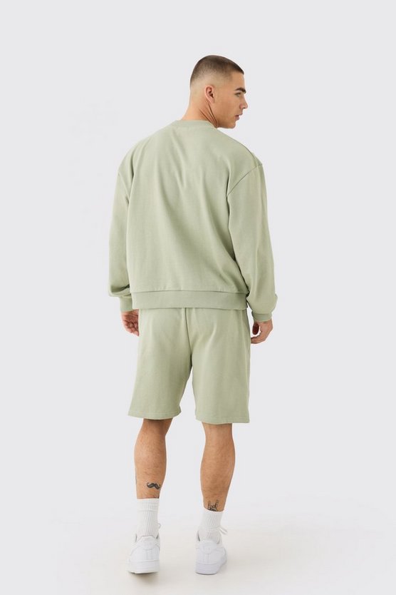 Kurzer Oversize Sweatshirt-Trainingsanzug
