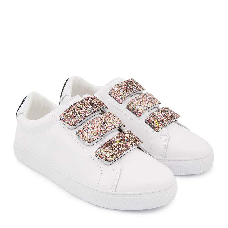 Baskets en cuir Edith glitter tongue