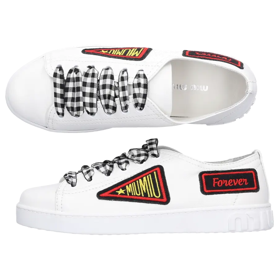 Miu Miu - Sneaker low Kalbsleder - weiß