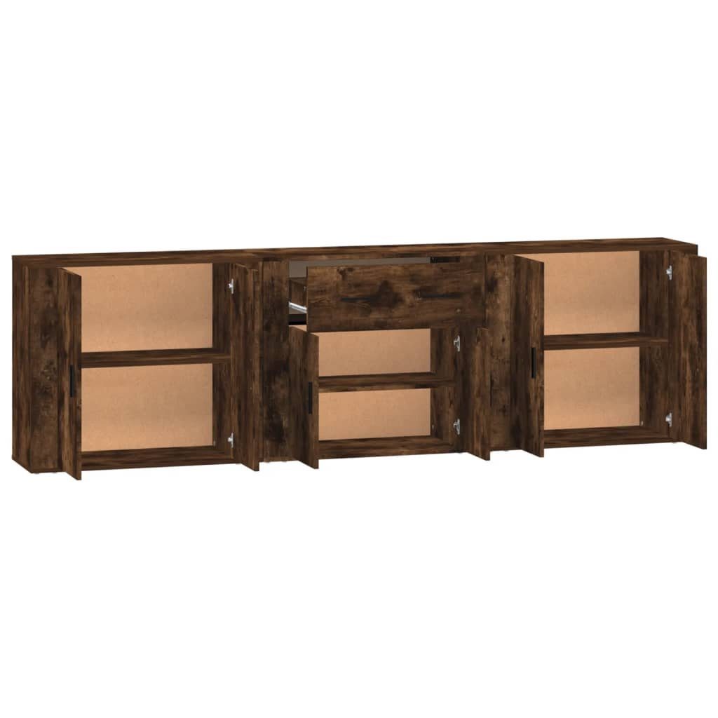 vidaXL Sideboard Sideboards 3 Stk. Räuchereiche Holzwerkstoff (3 St)