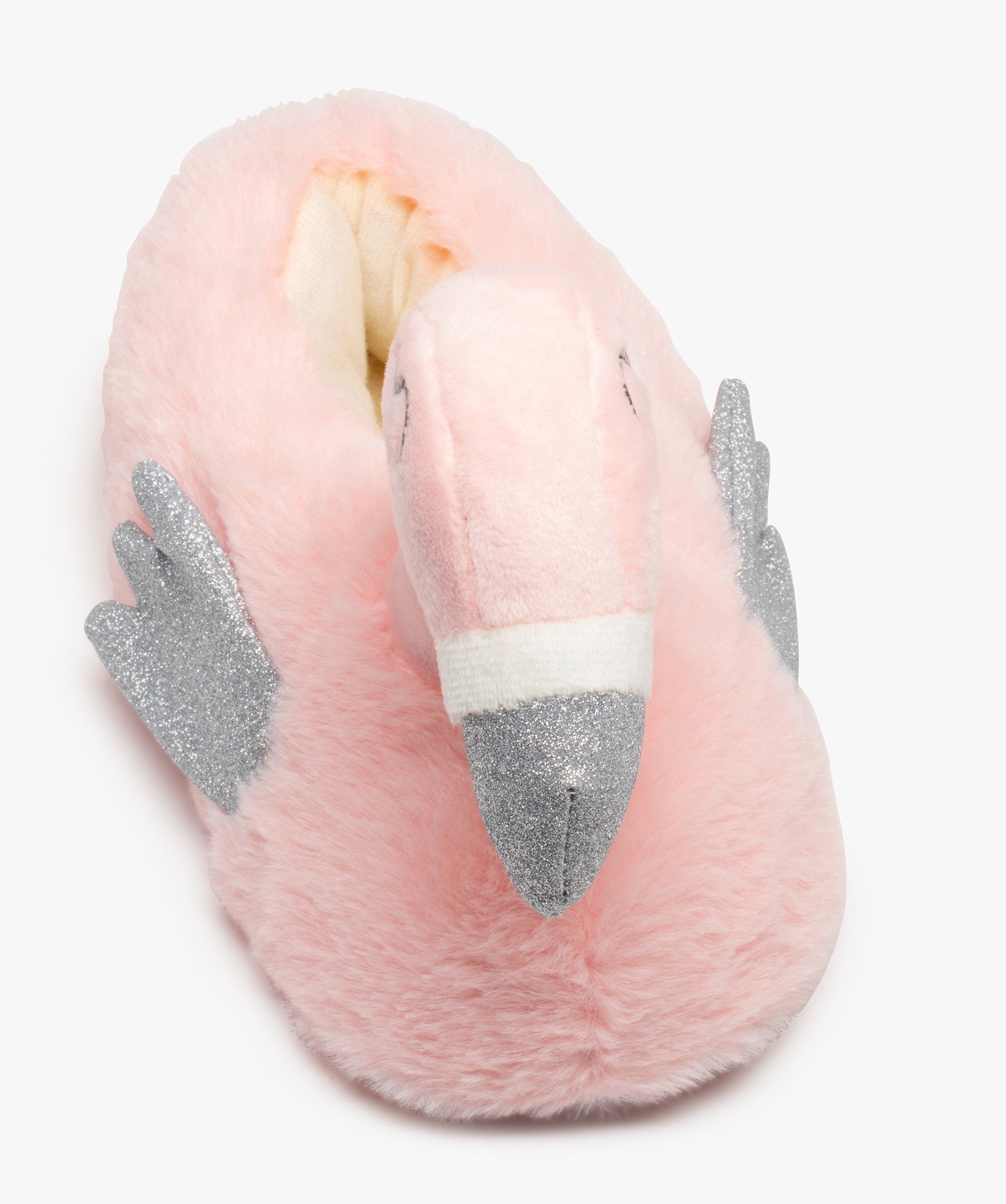 Chaussons fille 3D flamant rose avec ailes pailletées rose | GEMO