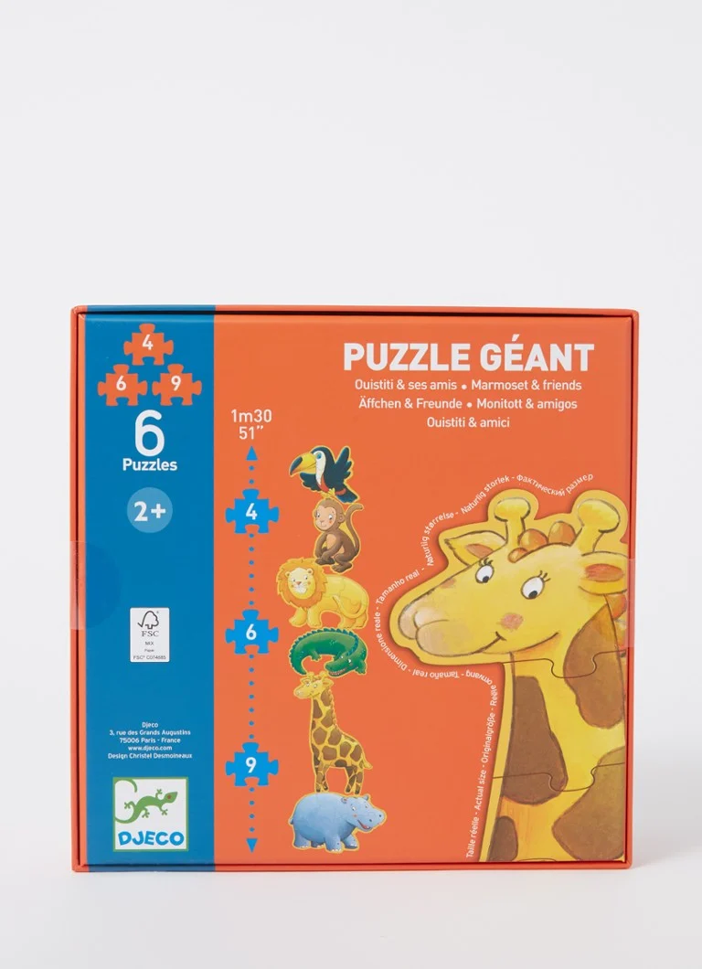 Puzzle Djeco Ouistiti și Prietenii (6 piese)