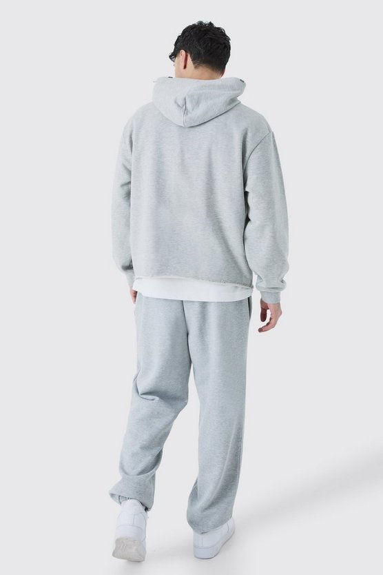 Kastiger Oversize Hoodie mit zerrissener Applikation