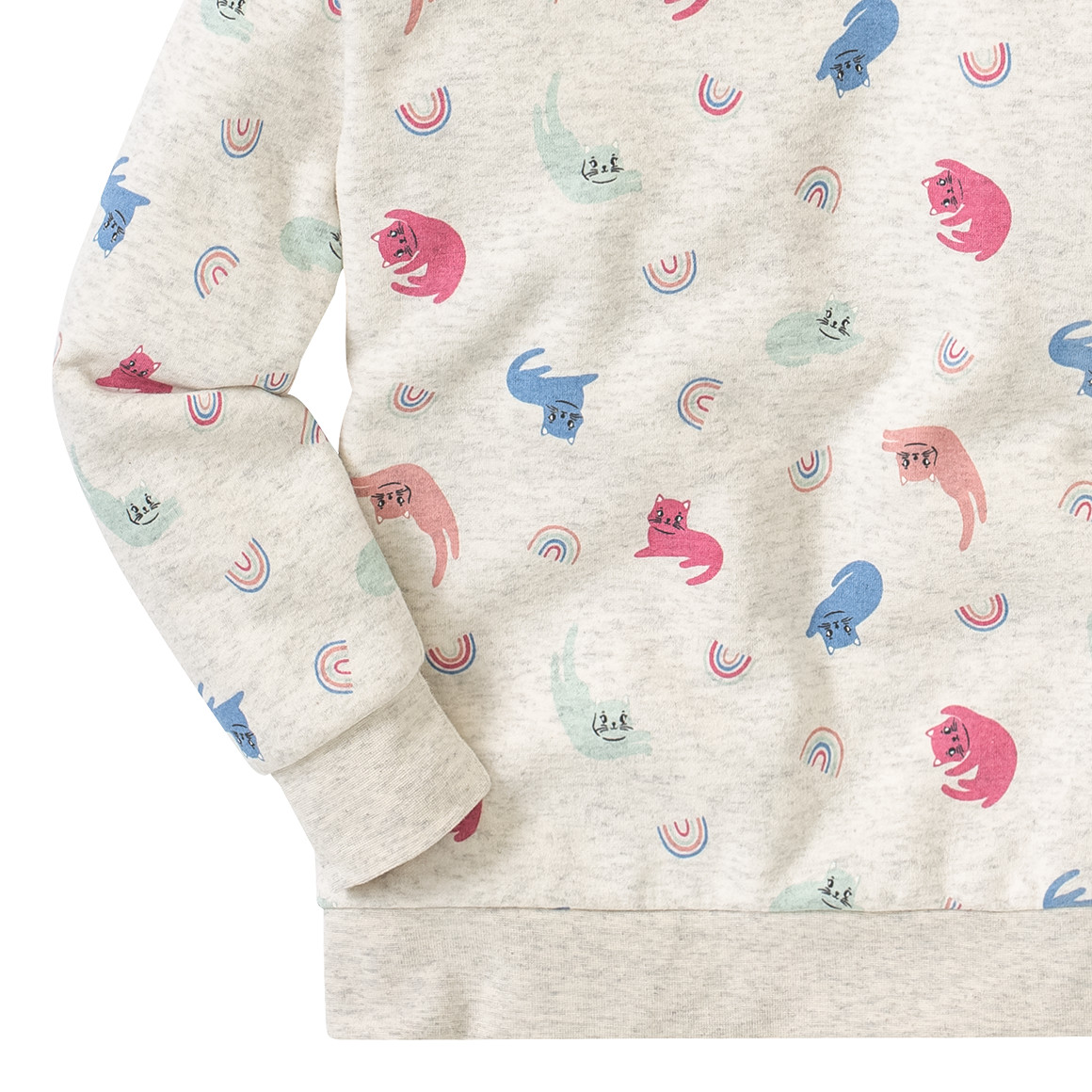 Mädchen Sweatshirt mit Katzen-Allover