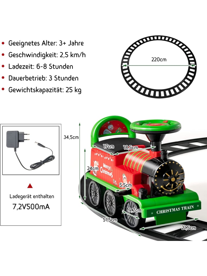 COSTWAY Aufsitz Lokomotive mit Bahn in Gr眉n günstig kaufen onesize