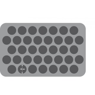 Feldherr 35 mm Half-Size Schaumstoff mit angeklebt Boden 37 runde Fächer