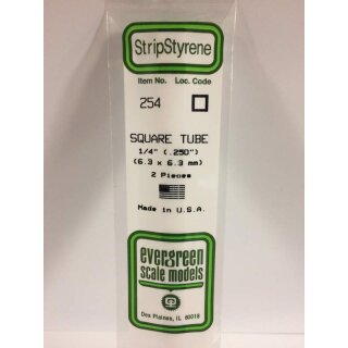 Evergreen PS-254 Vierkant-Röhre 6,3 x 6,3 mm (3)