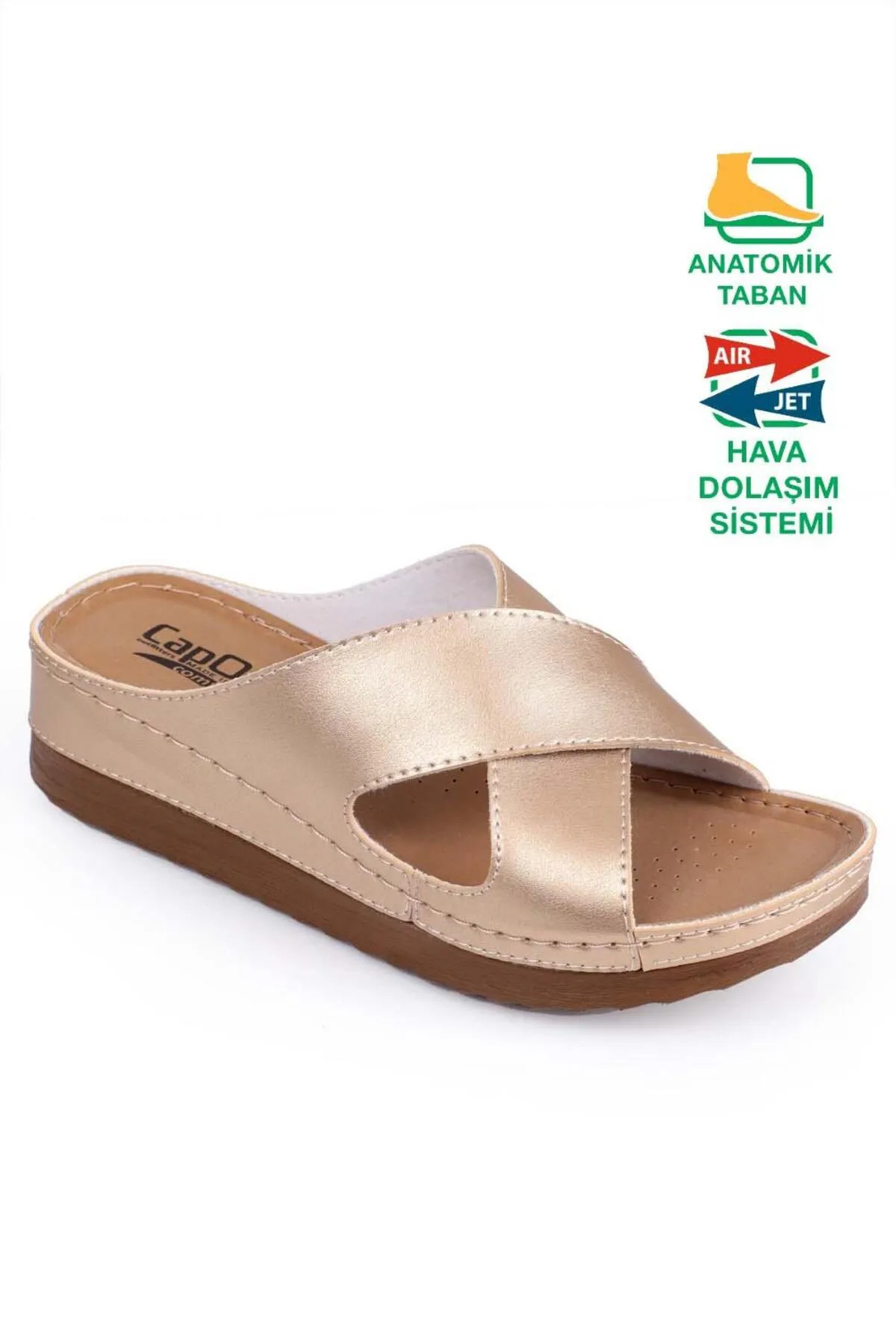 Capone Outfitters  Capone Z0632 Gold Anatomische Komfort-Hausschuhe für Damen