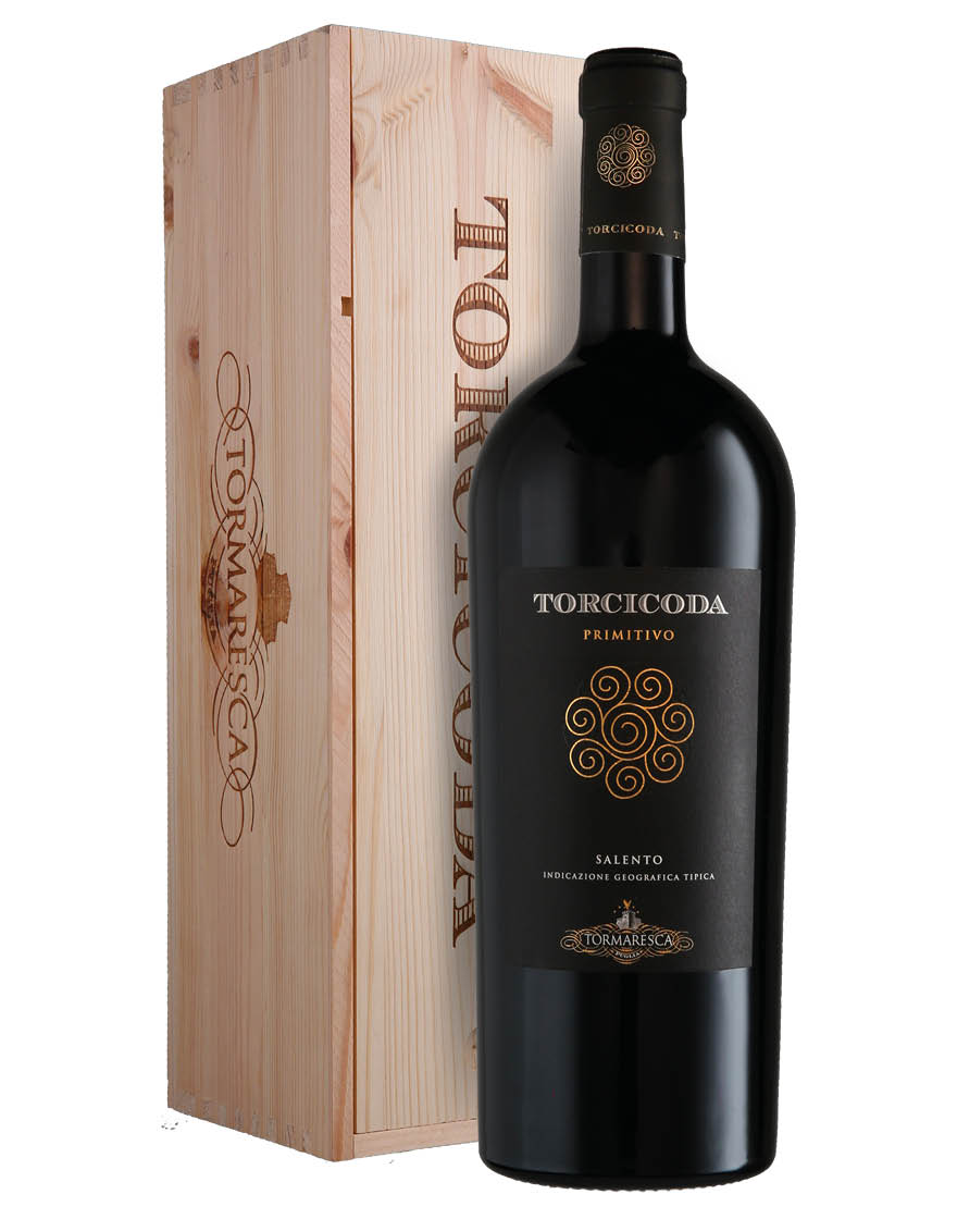 Salento Primitivo  IGT Torcicoda 2021 Tormaresca Magnum 1,5 ℓ, Caisse bois