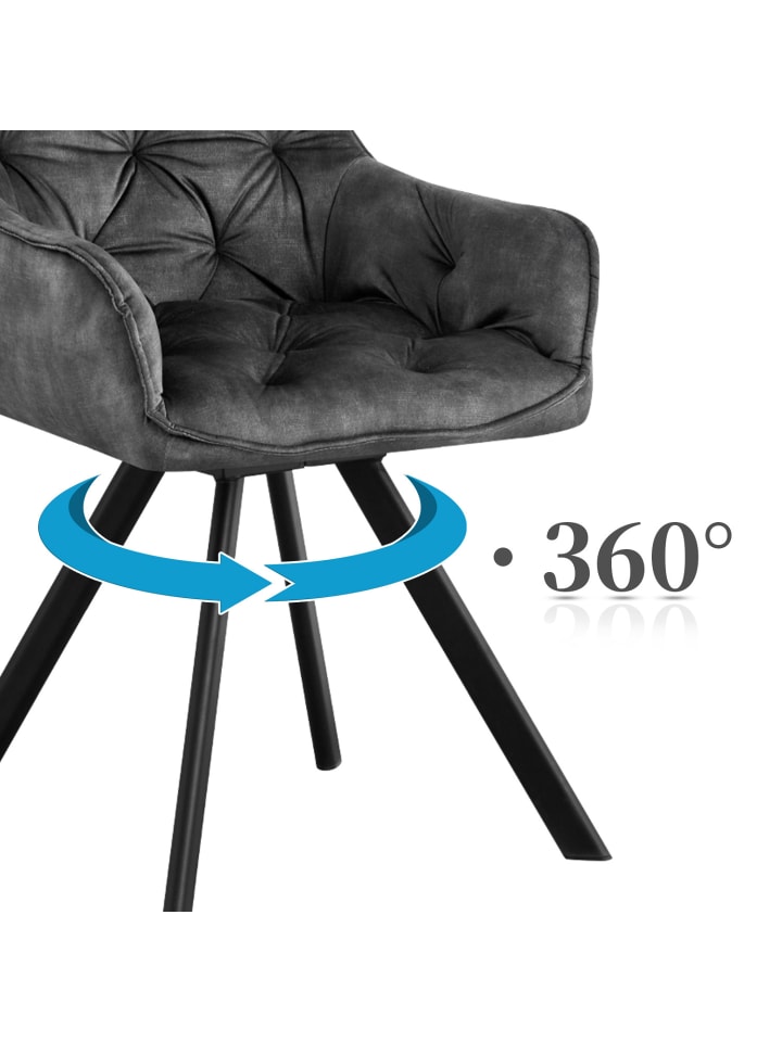 B&D Home 2er-Set: Drehstuhl DIETER in Anthrazit - (B)56 x (H)84 x (T)61 cm günstig kaufen onesize