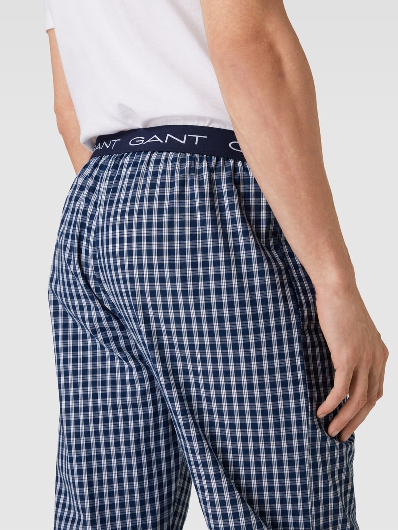 Pyjama-Hose mit Allover-Muster in dunkelblau