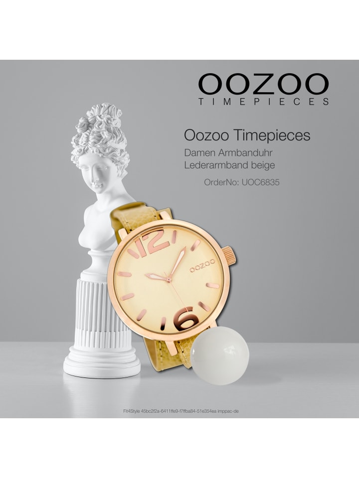 Oozoo Analog-Armbanduhr Oozoo Timepieces beige, braun groß (ca. 45mm) günstig kaufen onesize