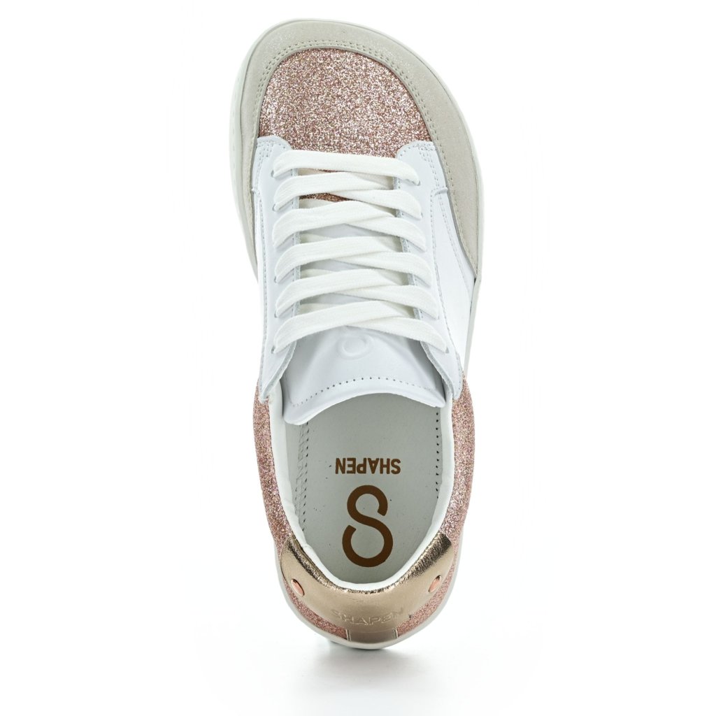 Shapen Charm Rose Gold Leather Barfuß-Halbschuhe