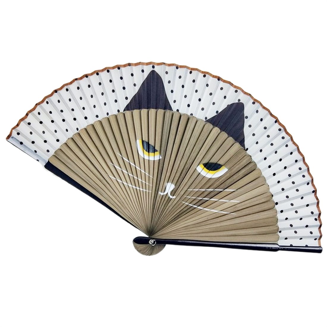 DÖRÖY Handfächer Kreativer Katzen-Faltfächer, japanischer Faltfächer, Bastelfächer.