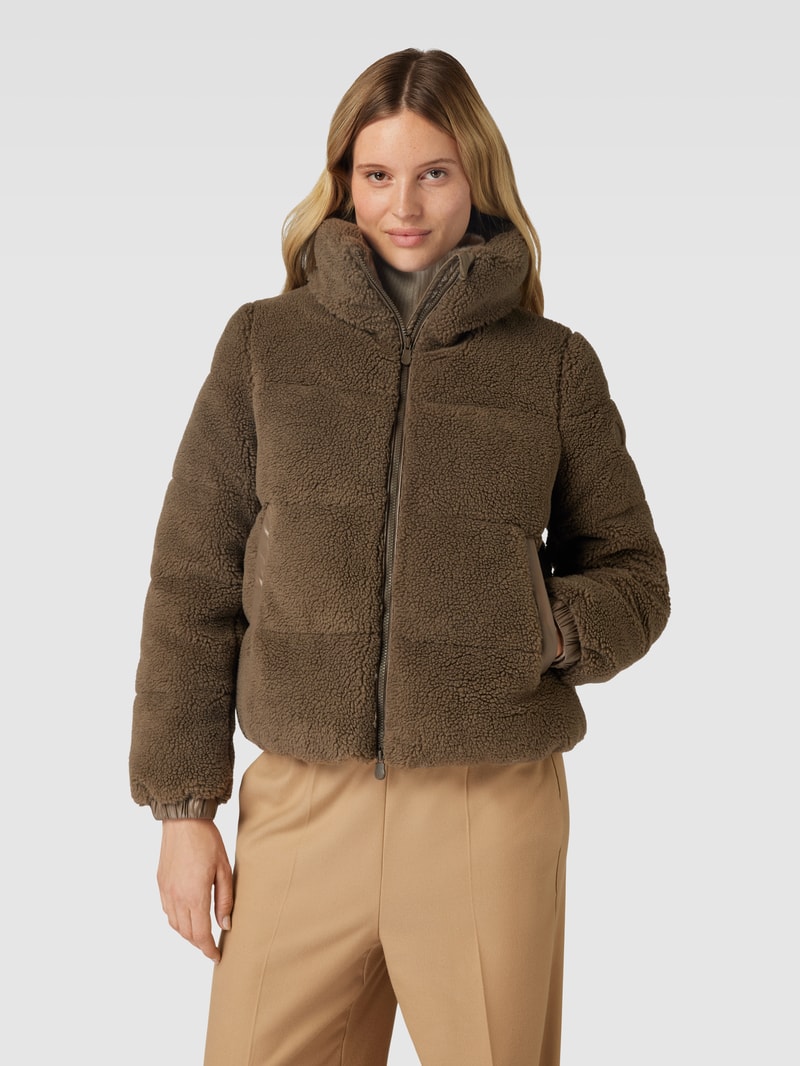 Steppjacke aus Teddyfell Modell 'JENNIE' in taupe