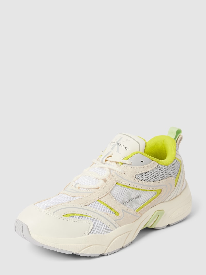 Chunky Sneaker mit Label-Details Modell 'RETRO TENNIS' in gelb